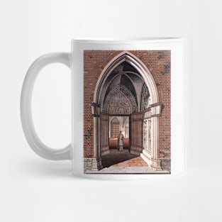 Gothic portal art with woman Mug